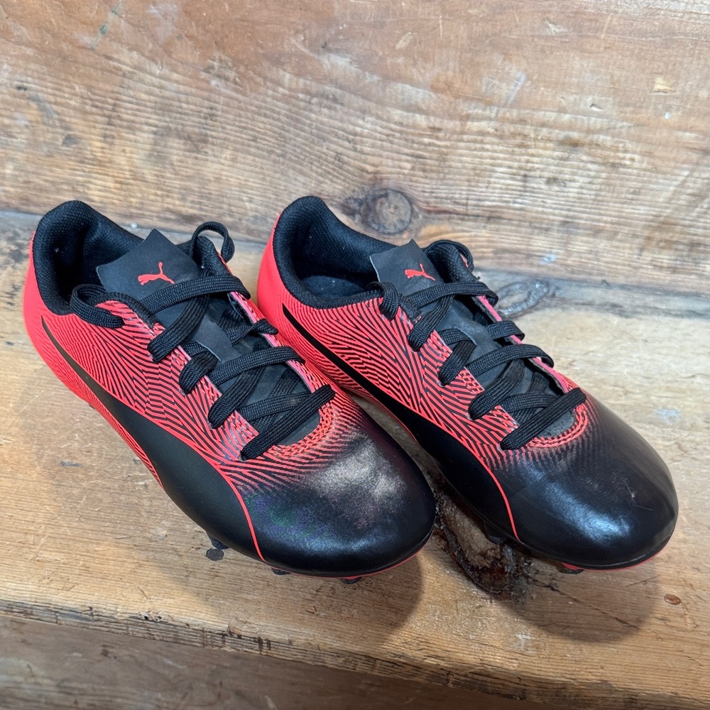 Puma Kid’s Black and Red Soccer Cleats